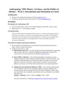 Anthropology 3305: History, Territory, Identity Course Syllabus 2022