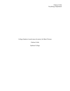 College Students Assertiveness Inventory for Black Women: A Psychometric Study