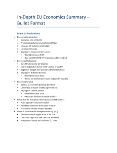 EU Institutions Summary: Commission, Parliament, Council & CJEU
