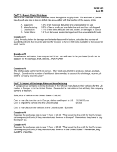 SCM 300 Lab 4: Supply Chain Shrinkage & Exchange Rate Analysis