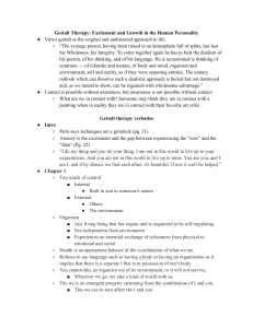 Gestalt Therapy: Excitement & Growth in Human Personality Notes