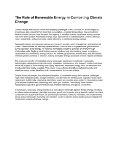Renewable Energy's Role in Combating Climate Change | Sustainable Solutions