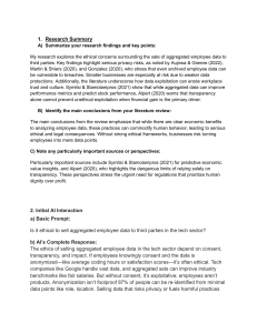 Ethical Concerns of Selling Employee Data: AI Interaction & Analysis