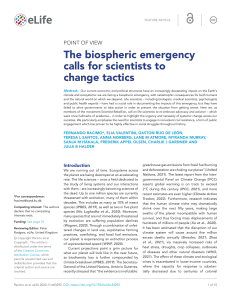 Biospheric Emergency: Scientists Must Change Tactics & Embrace Activism