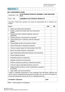 Electronics Products Assembly & Servicing NC II Self-Assessment Guide