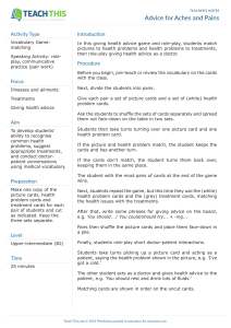 English ESL Health Advice Role-Play: Teacher's Notes & Activities