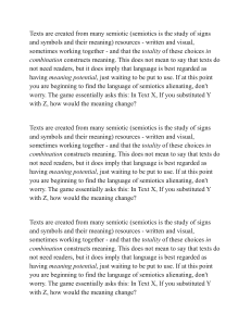 Semiotics & Meaning: Understanding Textual Choices & Language Potential