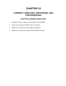 Current Liabilities, Provisions, & Contingencies: IFRS Accounting Test Bank