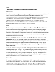 Digital Economy's Role in Modern Economic Growth: Benefits & Challenges