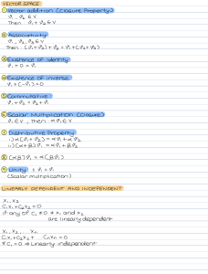 Vector Space Properties, Linear Dependence, Spanning Sets & Basis