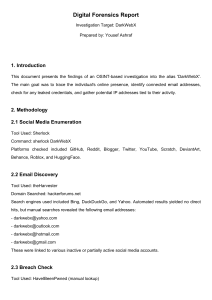 Digital Forensics Report: OSINT Investigation of DarkWebX Alias