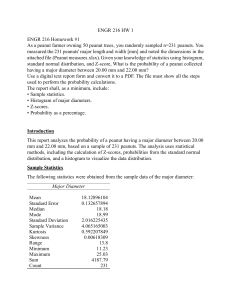 ENGR 216 Homework 1: Peanut Diameter Probability Analysis