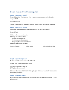 Electromagnetism Student Research Work: Force, Motors & Generators