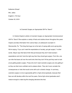 Cosmetic Surgery for Teens: An Ethical Debate | High School English Essay