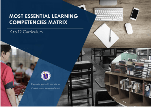 K to 12 Most Essential Learning Competencies Matrix: Grades 11-12