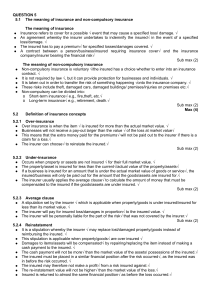 Insurance Concepts & Principles: Business Studies Marking Guideline