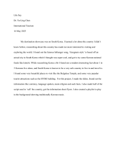 South Korea Destination Showcase Reflection: International Tourism