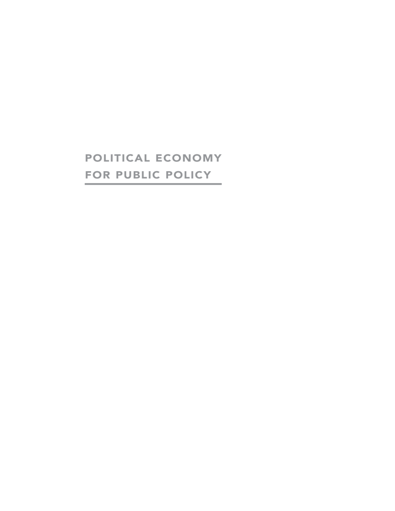 Political Economy for Public Policy: Foundations, Dilemmas & Governance