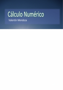 Apuntes de C&aacute;lculo Num&eacute;rico