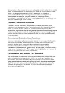 Understanding Communication: Forms, Functions, and Digital Paradox