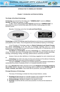 Criminology Reviewer: Introduction & Historical Setting