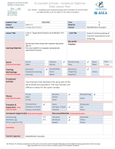 Math G.4 Daily Lesson Plan: Equivalent Fractions Area Models