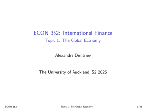 ECON 352: International Finance - The Global Economy (University of Auckland)