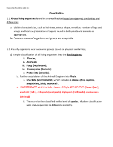 Biology Classification: Kingdoms, Phyla, Classes & Organism Traits