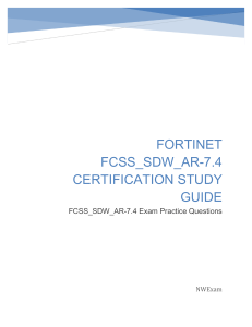 Fortinet FCSS SDW AR-7.4 Certification Study Guide