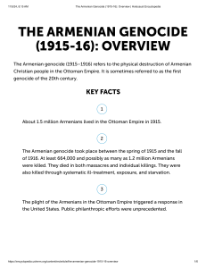 Armenian Genocide (1915-16) Overview | History & Key Facts