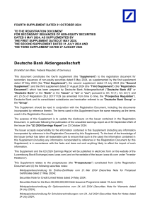 Deutsche Bank Fourth Supplement to Registration Document | Q3 2024 Update