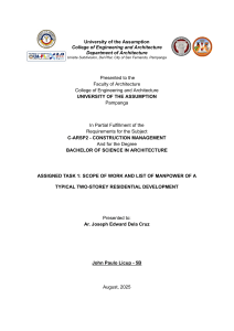 Scope of Work & Manpower for Two-Storey Residential Development