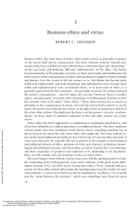 Solomon - Business Ethics and Virtue
