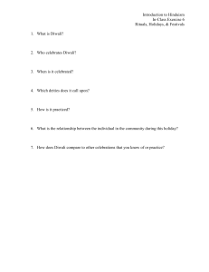 Introduction to Hinduism: Diwali Rituals & Festivals Exercise