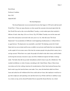The Great Depression: Causes, Hoover's Response, and FDR's New Deal