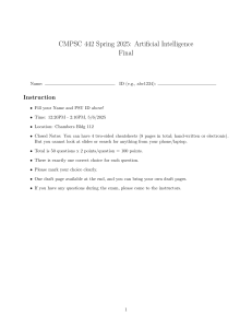 AI Final Exam: CMPSC 442 Spring 2025 - Artificial Intelligence