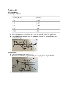 Physics Optics: Converging & Diverging Lenses, Eye Accommodation