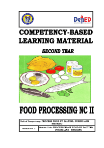Food Processing NC II Module 1: Salting, Curing & Smoking Techniques