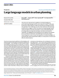 Large Language Models in Urban Planning | Nature Cities