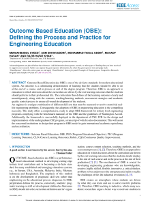 Outcome Based Education (OBE) for Engineering: Process & Practice