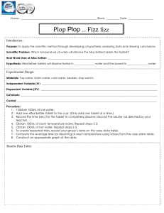 Alka-Seltzer Dissolving Lab: Scientific Method Experiment