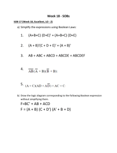 Boolean Algebra & Logic Diagram Exercises - Week 18