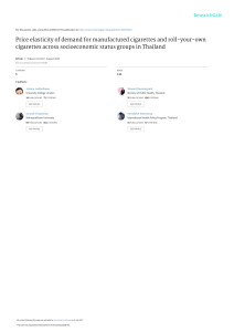 Price Elasticity of Cigarette Demand by SES in Thailand (Manufactured & RYO)