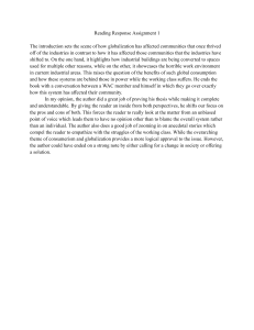 Globalization's Impact: Reading Response on Communities & Labor