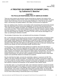 Domestic Economy Treatise: Women in 19th Century America