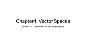 Vector Spaces: Dimension, Rank, and Nullity