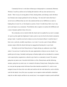 Community Service Essay: Experiences & Personal Growth