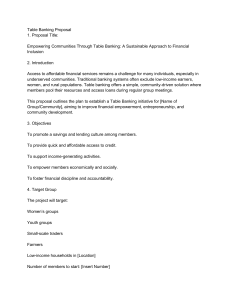 Table Banking Proposal: Empowering Communities Financially
