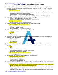 CLC 056 Analyzing Contract Costs Exam Questions