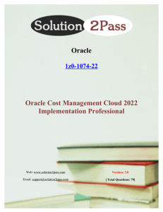 Oracle 1z0-1074-22 Exam Prep: Cost Management Cloud